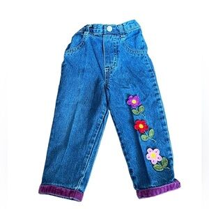 Y2K Girl Floral Appliqué Denim 12 M